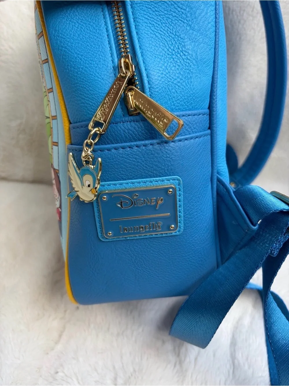 Loungefly Blue & Yellow Snow White Stained-Glass Mini Backpack